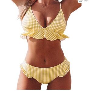 Cupshe Yellow Gingham Bikini